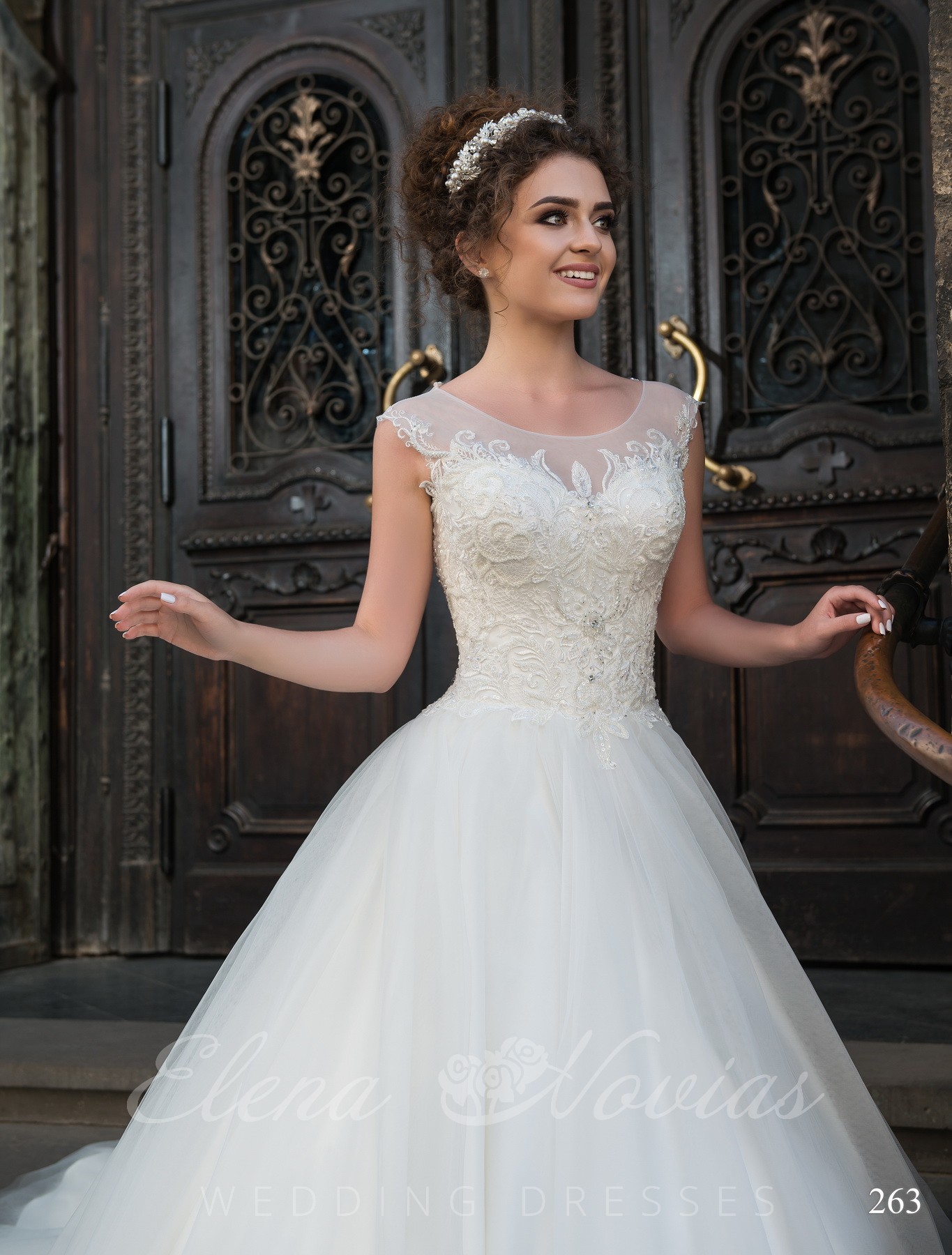 Wedding dress with a transparent back model 263